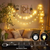 43Ft 100 LED Globe String Lights Warm White Connectable Fairy Lights with Remote