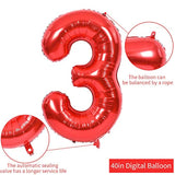 40-Inch Red Number Balloons 0–9 Foil Helium Birthday Party Decorations