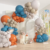 149Pcs Dusty Blue Burnt Orange Balloon Arch Garland Kit Boho Fall Party Decorations