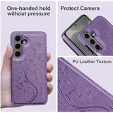 For Samsung Galaxy S25 Wallet Case With Card Holder,For Galaxy S25 Wallet Case For Girls Women Men,Double Magnetic Back Flip Pu Leather Kickstand Cover For Galaxy S25, Purple