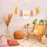 Boho Sun Yarn Tassel Garland Banner - Sunshine 1St Birthday Decoration, First Trip Around The Sun High Chair Tassel Garland