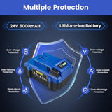 Replacement For Kobalt 24V Battery: 6.0Ah Lithium Ion Compatible With 24-Volt Max Battery Kb524-03 Kb424-03 Kb224-03 Kb124-03 Suitable For All Kobalt 24 V Cordless Power Tool 2 Packs