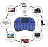 2.4G Wireless Mini Keyboard With Upgraded 7 Colors Backlight Memory, Touchpad Mouse, Usb Receiver Remote Control For Android Tv Box, Windows Pc, Smart Tv, Pad, Mac, Linux:I8-7C