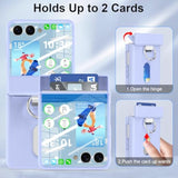 Designed For Samsung Galaxy Z Flip 7 Case, Flip 7 Wallet Case With Card Holder & Screen Protector & Hinge Protection Shockproof Durable Phone Cover (Purple)