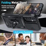 Samsung Galaxy A16 5G/4G Shockproof Case with Camera Cover Ring Stand Black