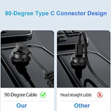 Coiled Usb C To Usb C Cable 4Ft - 90 Degree Type C To Type C Cable For Car 60W Fast Charging Retractable Charger Cable Compatible With Iphone 16/15 Plus/Pro Max