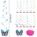36 Pcs Spring Butterfly Party Decoration Hanging Swirl Streamer Hanging Ceiling Large Paper Butterfly Decoration For Spring Easter Vbs Wedding Home Garden Girl Birthday Baby Shower Tea Party