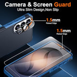 Samsung Galaxy S26 Case, 10 FT Military Grade Drop Protection, 2 Pack Tempered Glass Screen Protector and Camera Lens Protector, Heavy Duty Shockproof Case, Dark Blue