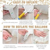 Cream Happy Birthday Balloons Banner, 16 Inch Foil Letters Birthday Sign Banner, Cream Reusable Balloons For Women, Men, Boys Girls Birthday Decorations Birthday Party Supplies