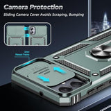 For Samsung A05 Case, A05 Phone Case With Slide Camera Cover + Tempered Glass Screen Protector, -Grade Phone Case With Metal Kickstand For Samsung Galaxy A05, Green