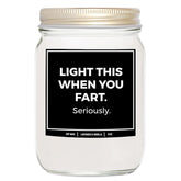 You Nique Designs Light This Candle When You Fart Candle 8Oz, Fart Funny Gifts For White Elephant - Humorous Surprise Exchange Gift Ideas (Lavender & Vanilla)