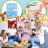 54 Pcs Cartoon Blue Sky Baby Shower Games Pink Bow Measure Belly Bump Party Games Include How Big Is Mommy'S Belly Sign 50 Guessing Cards 3 Measuring Tapes For Baby Shower Party(Blue Sky)