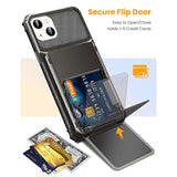 Titacute For Iphone 14 Plus Case Wallet 5 Credit Card Holder Slot Flip Cover Design Back Pocket Dual Layer Armor Anti-Scratch Hard Shell Hybrid Tpu Protective Bumper For Iphone 14+ 6.7 Gunmetal Bronze