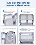 Electronics Organizer Travel Case, Cable Charger Cord Tech Organizer Pouch For Phone Charger Accessories, Black