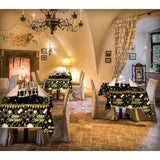 6Pcs Black Gold Happy New Year Tablecloth 108x54in Disposable Party Decor
