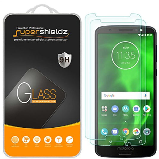 (2 Pack) Designed For Motorola Moto G6 Tempered Glass Screen Protector, Anti Scratch, Bubble Free