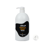 White Acrylic Paint | 1L / 33.8 Fl Oz Pump Bottle With Handle Grip | Premium Artist Quality, High Coverage & Easy Dispense For Canvas, Diy Crafts & Murals
