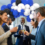 Blue Black White Silver Balloon Garland Arch Kit 127Pcs Royal Blue Bla