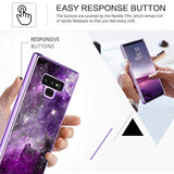 For Galaxy Note 9 Case, Slim Fit Glow In The Dark Shockproof Hybrid Hard Pc Soft Tpu Bumper Drop Protective Girls Women Men Phone Cover For Samsung Galaxy Note 9 6.4", Purple Galaxy
