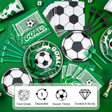 2026 World Soccer Party Decorations, 96 Pcs Soccer Plates and Napkins Party Supplies, Disposable Tableware for Sports Themed Birthday Party Serves 24