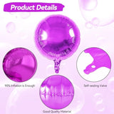 20Pcs Hot Pink Round Shaped Balloons, 18 Inch Round Foil Balloon, Round Aluminum Foil Helium Balloons For Birthday Valentine'S Day Party Wedding Bridal Shower Anniversary Bachelorette Decorations