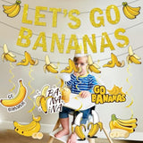 Banana Party Decorations Let's Go Bananas Banner Hanging Swirls Fruit Themed Decor