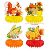 9 Pcs Hello Fall Party Decorations Pumpkin Honeycomb Centerpiece,Happy