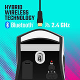 Cooler Master MM712 Wireless Gaming Mouse Black with Adjustable 19,000 DPI, 2.4GHz and Bluetooth , Ultraweave Cable, PTFE Feet, RGB Lighting and MasterPlus+ Software