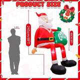 8Ft Christmas Inflatable Outdoor Decoration, Climbing Inflatable Santa Claus Decor Blow Up Yard Decorations With Led, In