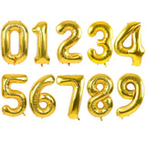 10 Pcs 16" Gold Number Balloons 0–9 Mylar Foil for Party Decorations