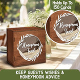 Honeymoon Fund Box For Wedding - Rustic Wooden Card Box, Honey Moon Funds Box, Elegant Wedding Card Box For Reception, Birthdays, Graduations, Baby And Bridal Showers