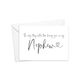Pregnancy Announcement Card For Nephew, New Baby Reveal For Nephew From Aunt And Uncle, New Big Cousin Baby Announcement, Baby On The Way (Nephew W Heart)