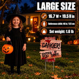 Halloween Decorations, 3 Pack 19" x 16" Yard Signs Stakes Props Outdoor Decor Scary Zombie Vampire Graves Holiday Party Supplies