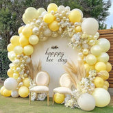 Yellow Balloon Arch Kit Double Stuffed Light Yellow White for Baby Shower Birthday