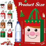 16 Pcs Christmas Gift Bags With Handles 10 X 8 X 4 Inch Reusable Multifunctional Non Woven Christmas Gift Doll Bags Wrapping Xmas Party Favors For Holiday Xmas Gifts