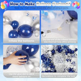 153-Piece Navy Blue & Silver Balloon Garland Kit with Stars β Multi-Size Balloons for Parties