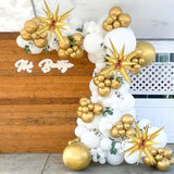 White & Gold Balloon Arch Kit 130pcs for Parties, Weddings, Showers and Celebrations