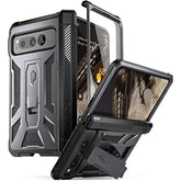 Spartan Military Grade Drop Tested Case With Built-In Screen Protector For Google Pixel Fold 5G - Metallic Gun Metal