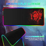 Large Anime Dragon Keyboard Mat - 15 Light Modes, High Performance, Extended Mouse Pad & Keyboard Mat Combined - Gaming Mat 31.5 X 12In (Red)