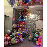 Disco Balloons Garland Arch Kit - 22 18 12 10 5 Inch Metallic Purple Blue Hot Pink Green Silver Chrome Disco Balloon With For Birthday Sing Themed 70S 80S 90S Bachelorette Party Decorations