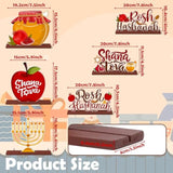 6pc Shana Tova Rosh Hashanah Wooden Table Centerpieces Rustic Decor