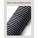 Mophie Charge Stream USB-C to USB-C 1m/3ft Cable with Lightning Adapter - 60W Fast-Charge Universal Charging Cable, MFi Certified, Dual Tip Adapter, Braided, Durable for iPhone, iPad, Android, MacBook