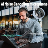 Bluetooth Office Headset with Active Noise Cancelling (ANC) for Clear Calls, Noise Cancelling Microphone for Call Center, Remote Work & Online