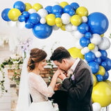 Blue Yellow White Balloon Garland Arch Kit Baby Shower Wedding Birthday Party Decor