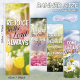 4 Pcs Spring Church Banners For Sanctuary Wall Spring Religious Hanging Backdrop Christian Bible Verse Banner Floral Flowers Inspirational Porch Signs For Sunday School Classroom Decorations