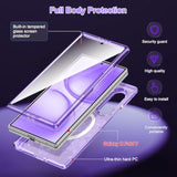 Glow in the Dark Galaxy Z Fold 7 Case with Stand and Hinge Protection for Women Girls, Purple Butterfly Design, Compatible with MagSafe, Slim Fit for Samsung Galaxy Z Fold 7