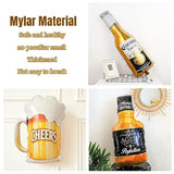 9Pcs Corona Whisky Beer Mug Mylar Helium Balloons, Men Women Boys Girls Beer Themed Birthday Party Decoration, Baby Shower Engagement Decoration Supplies