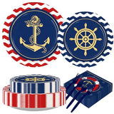 200Pcs Nautical Anchor Party Supplies for Baby Shower, Serves 50