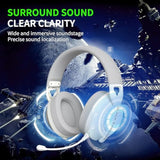 X2 Wireless Gaming Headset, 2.4Ghz Gaming Headphones With Mic, Bluetooth 5.4, 50H Battery, Breathable Earcups, Lightweight Wireless Headset For Pc/Ps5/Ps4/Switch