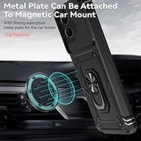 Military Grade Shockproof Phone Case For Moto G Stylus 5G 2023 With Screen Protector, Ring Holster, Belt Clip, Lanyard, And Slide Camera Cover (Black)